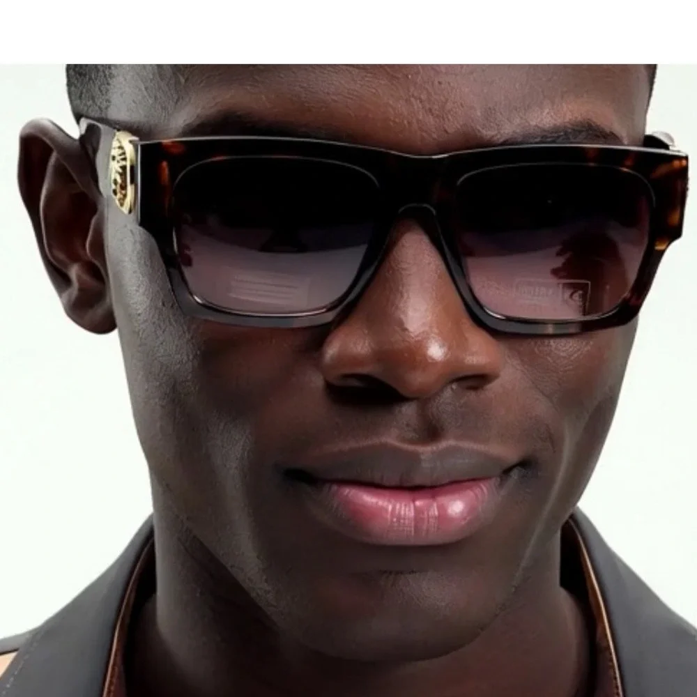 Tortoise Sunglasses Gold Gradient Lens Square Frame‎ Fashion Shades Men Lentes